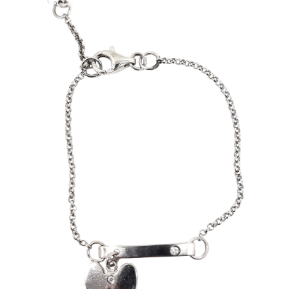 Ourivesaria Moreira - Relógios e Joias - Pulseira prata com chapa e laço