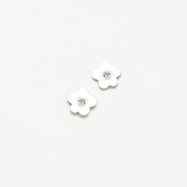 Brincos ARP flor prata New Bebé Rosca 035NBE