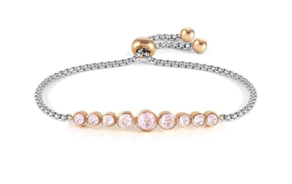 Pulseira Nomination Pedras Rosa Bicolor