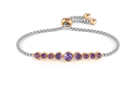 Pulseira Nomination Pedras Roxo Bicolor