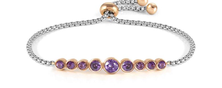 Pulseira Nomination Pedras Roxo Bicolor