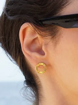 Brincos Hassu Circle Golden 7HSS010721C