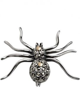 Alfinete Prata e Ouro com Marcassites Aranha 1AO-ISAF420