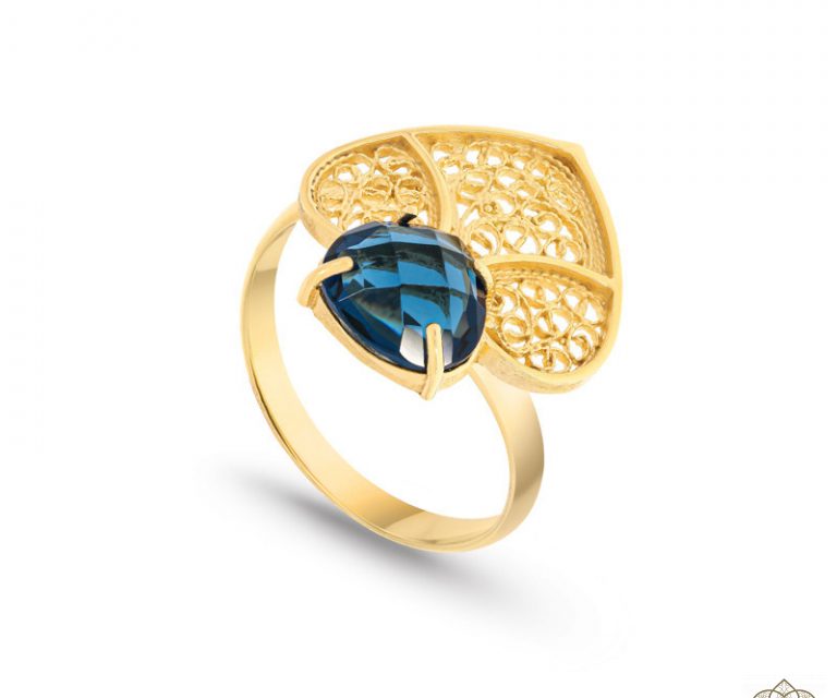 Anel Saudade Filigrana Blue Heart 1AS-111047