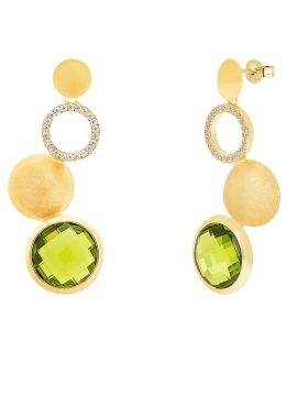 Brincos Cherie Verde em prata dourada Eugénio Campos 114.B291.D.7.00