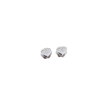 Brincos Coração Ouro Branco 18k