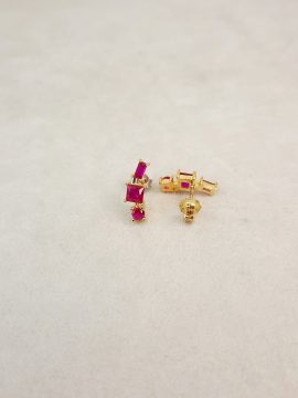 Brincos em Prata Dourada com Pedras BR0102970/LS