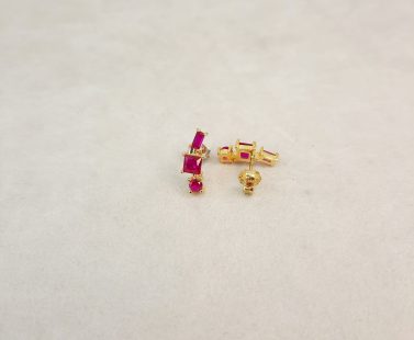 Brincos em Prata Dourada com Pedras BR0102970/LS