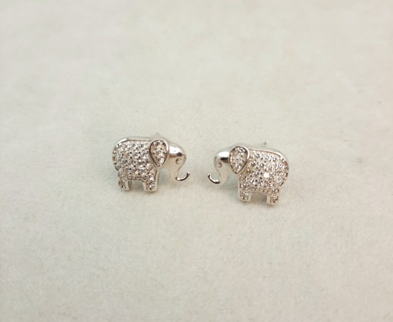 Brincos em Elefante em Prata com Zircónias 104718/EP