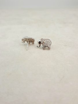 Brincos em Elefante em Prata com Zircónias 104718/EP