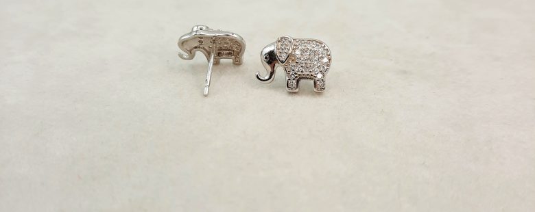 Brincos em Elefante em Prata com Zircónias 104718/EP