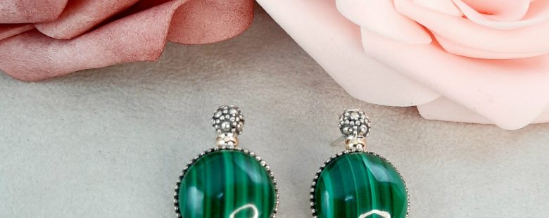 Brincos Gümüs com Malaquite BRP610M