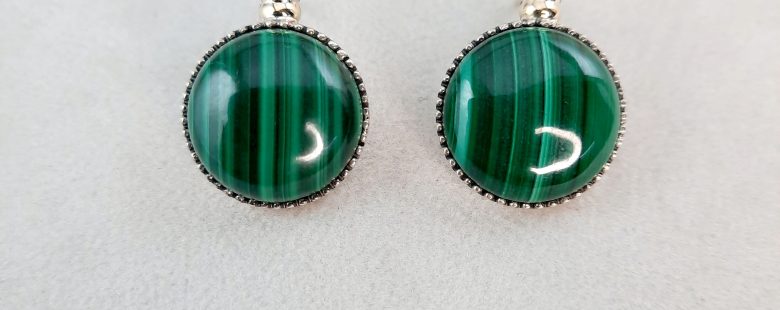Brincos Gümüs com Malaquite BRP610M