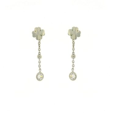 Brincos Trevo em Prata com Zircónias A047979