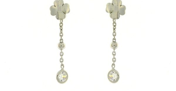 Brincos Trevo em Prata com Zircónias A047979