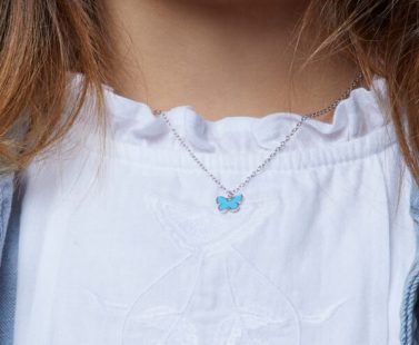 Colar Marea Borboleta azul D02407/AG