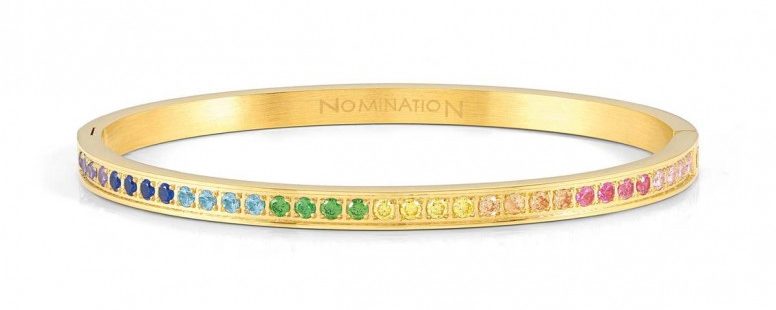 Pulseira Nomination Pretty Bangles Dourada Multicolor 029505/024