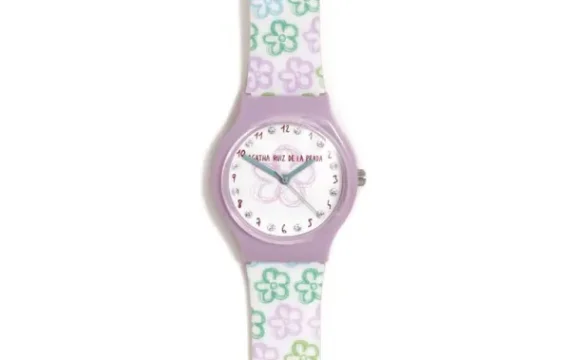 Relógio ARP Flores Raiadas com Zircónias AGR380