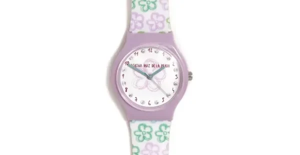 Relógio ARP Flores Raiadas com Zircónias AGR380