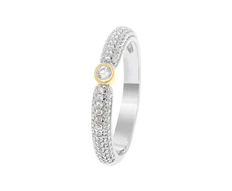 Anel Eugénio Campos Enigma Prata Bicolor 110.B238.E.1.16 para deslumbrar qualquer look do seu dia-a-dia!