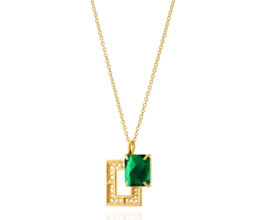 Colar Saudade Filigrana & Pedra Verde 1CM-111075