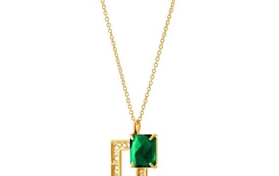 Colar Saudade Filigrana & Pedra Verde 1CM-111075