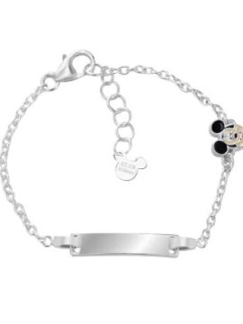 Pulseira Disney Mickey And Friends (Mickey) AG058P2 em Prata de lei 925 e com chapa para personalizar