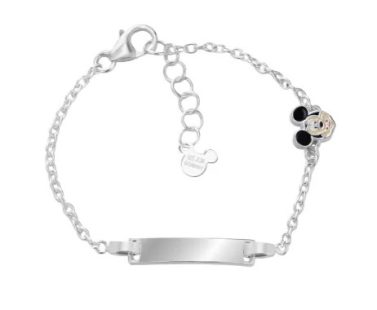 Pulseira Disney Mickey And Friends (Mickey) AG058P2 em Prata de lei 925 e com chapa para personalizar