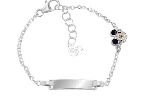 Pulseira Disney Mickey And Friends (Mickey) AG058P2 em Prata de lei 925 e com chapa para personalizar