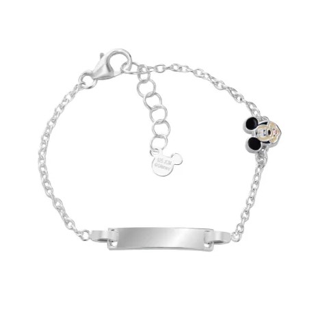Pulseira Disney Mickey And Friends (Mickey) AG058P2 em Prata de lei 925 e com chapa para personalizar