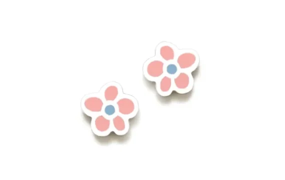 Brincos ARP New Bebe Flor Rosa Azul 090NBE