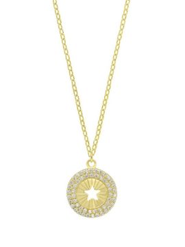 Colar Eugénio Campos Supernova 106.C593.D.1.00 em Prata de Lei 925 e com acabamento em Dourado. Uma peça Única