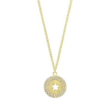 Colar Eugénio Campos Supernova 106.C593.D.1.00 em Prata de Lei 925 e com acabamento em Dourado. Uma peça Única