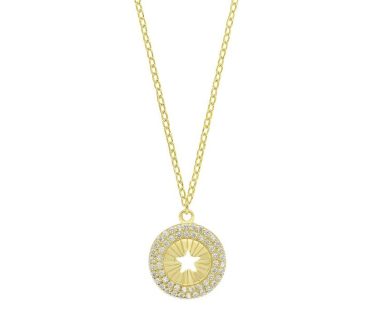 Colar Eugénio Campos Supernova 106.C593.D.1.00 em Prata de Lei 925 e com acabamento em Dourado. Uma peça Única
