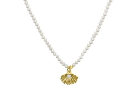 Colar Eugénio Campos Seashell 106.C857.D.2.00 em Prata de Lei 925 em Dourado. A coleção perfeita para dar as boas-vindas ao Verão!
