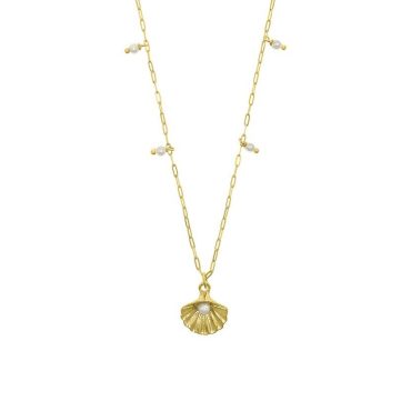 Colar Eugénio Campos Seashell II 106.C858.D.2.00 em Prata de Lei 925 em Dourado. A coleção perfeita para dar as boas-vindas ao Verão!