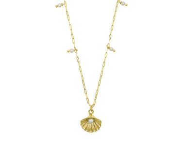Colar Eugénio Campos Seashell II 106.C858.D.2.00 em Prata de Lei 925 em Dourado. A coleção perfeita para dar as boas-vindas ao Verão!