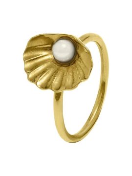 Anel Eugénio Campos Seashell 110.B417.D.2.14 em Prata de Lei 925 em Dourado. A coleção perfeita para dar as boas-vindas ao Verão!