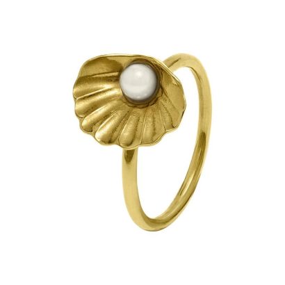 Anel Eugénio Campos Seashell 110.B417.D.2.14 em Prata de Lei 925 em Dourado. A coleção perfeita para dar as boas-vindas ao Verão!