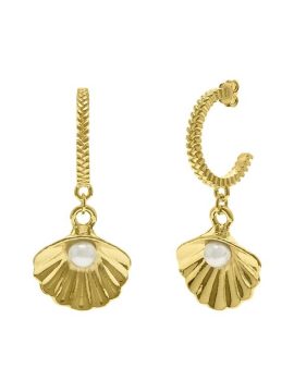 Brincos Eugénio Campos Seashell 114.B884.D.2.00 em Prata de Lei 925 em Dourado. A coleção perfeita para dar as boas-vindas ao verão!