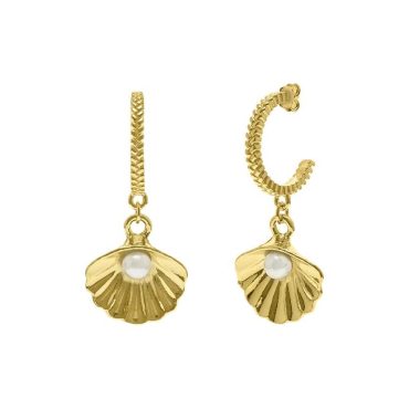 Brincos Eugénio Campos Seashell 114.B884.D.2.00 em Prata de Lei 925 em Dourado. A coleção perfeita para dar as boas-vindas ao verão!