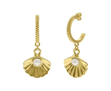 Brincos Eugénio Campos Seashell 114.B884.D.2.00 em Prata de Lei 925 em Dourado. A coleção perfeita para dar as boas-vindas ao verão!