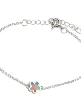 Pulseira ARP Aqua Flor em Prata de Lei 925. Uma coleção divertida e cheia de cor para as mais pequenas!