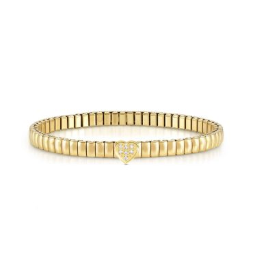 Pulseira Nomination Life Coração 046011/004 em Dourado e com uma coração ao centro, com zircónias transparentes