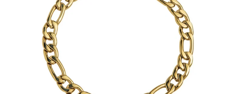 Pulseira Hassu Chain Golden 7HSS510380B em aço inoxidável dourado.