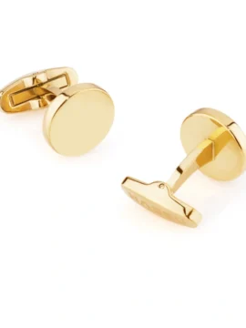 Botões de Punho Hassu Golden 7HSS221218A em aço inoxidável dourado, para uso diário ou para um dia especial