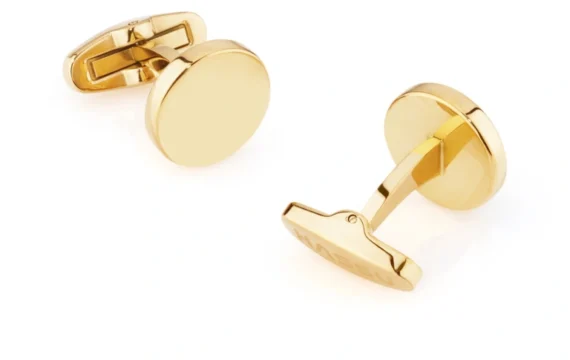 Botões de Punho Hassu Golden 7HSS221218A em aço inoxidável dourado, para uso diário ou para um dia especial